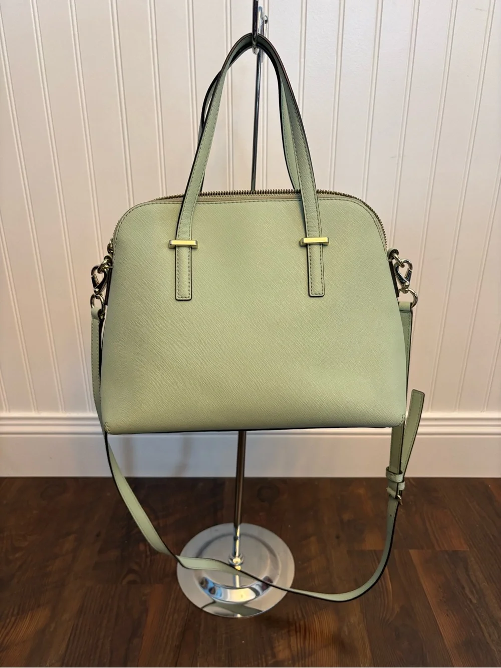 Kate Spade Mint Green Leather Satchel Crossbody Bag